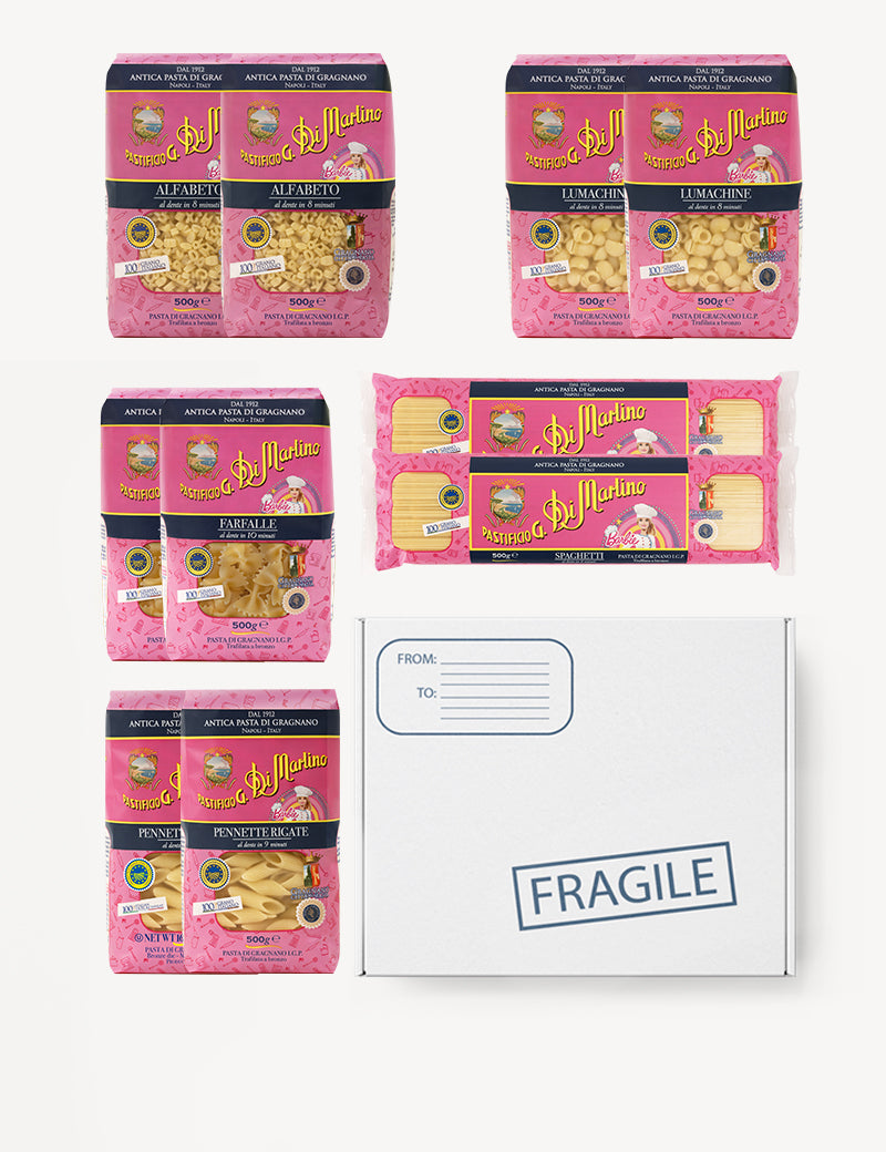 di-martino-box-barbie-back-to-school-5kg-10x500g-gragnano-igp-recettes image 2