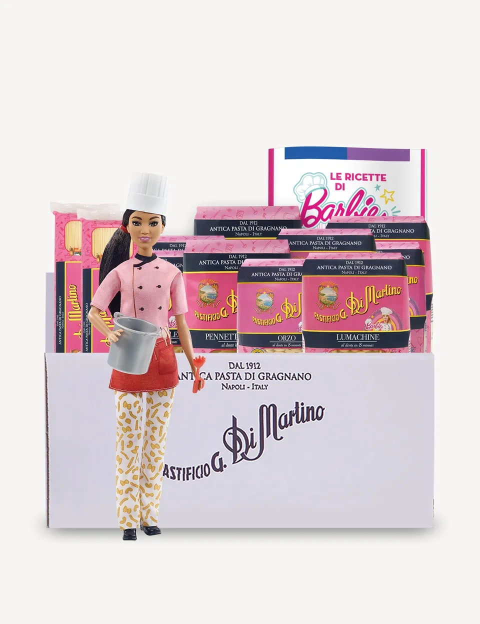 di-martino-box-chef-barbie-avec-6-kg-de-p-tes-gragnano-igp-poup-e-recettes image 1