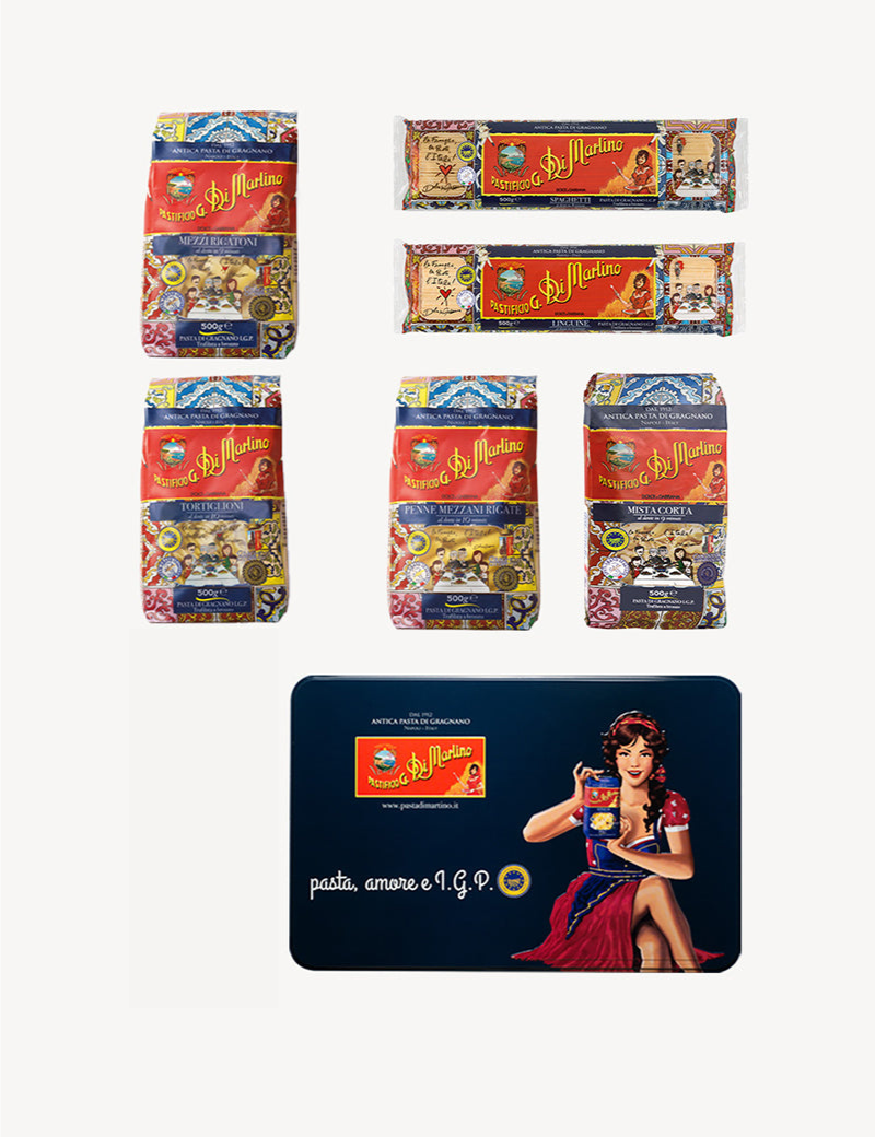 di-martino-cofanetto-blu-pin-up-coffret-6x500g-pasta-di-gragnano-igp-classiques image 2
